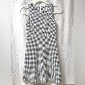 Loft cream and black skater dress